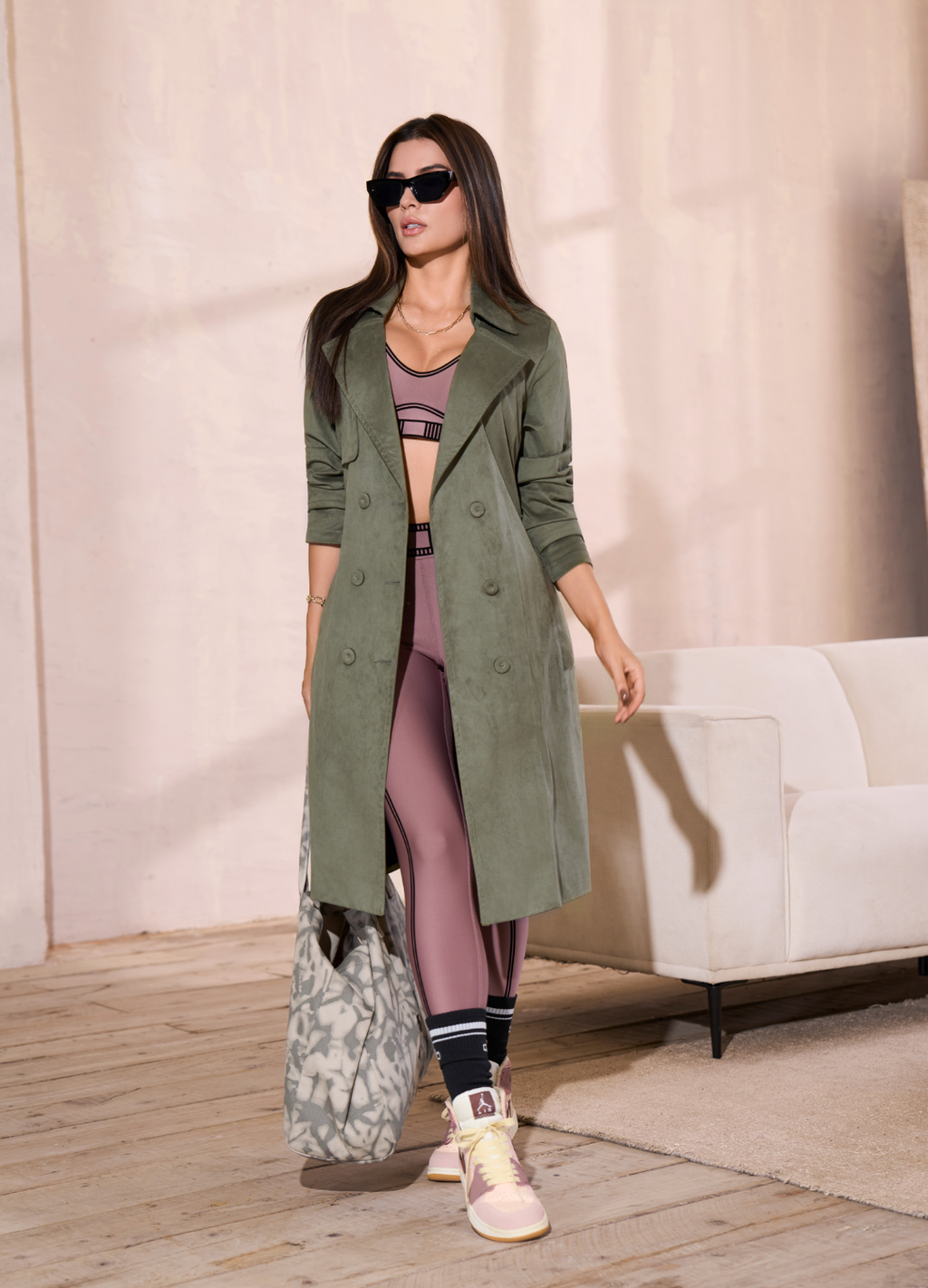 Gaban M-799 Tela Gamuza Licrada Color Olive Moss