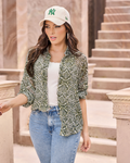Camisa M-601 Color Verde Estampado