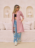 Gaban M756 Tela gamuza licrada acanalada color rosado