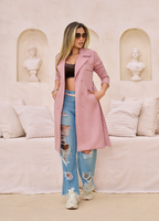 Gaban M756 Tela gamuza licrada acanalada color rosado