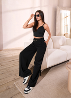 Pantalón M-818 Tela Armani Color Negro
