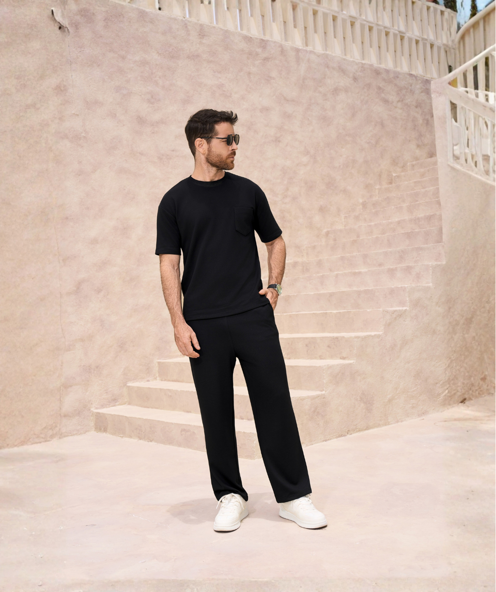 Conjunto Hombre Negro en Galleta M-862