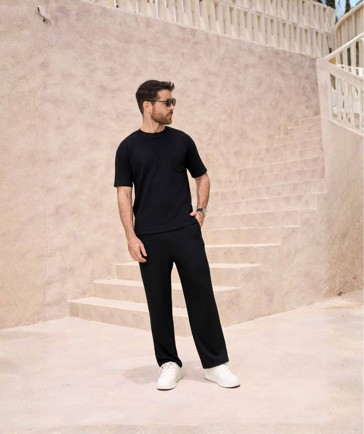 Conjunto Hombre Negro en Galleta M-862