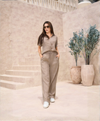 Conjunto Taupe en Blonda M-852