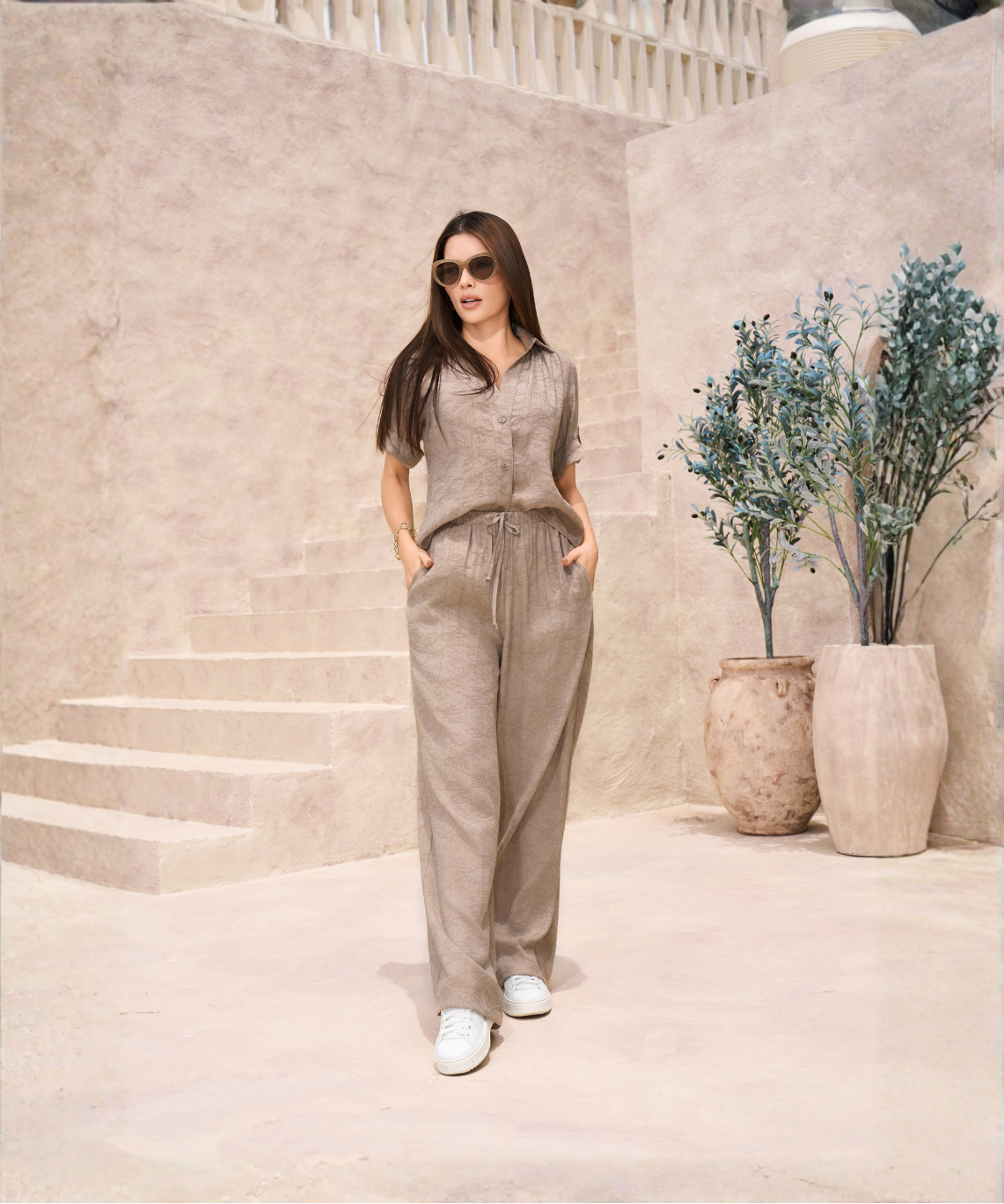 Conjunto Taupe en Blonda M-852