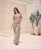 Conjunto Taupe en Blonda M-852
