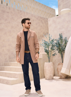 Gabán Hombre Camel en Paño M-857