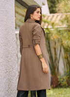 Gaban en tela gamuza licrada color camel M708