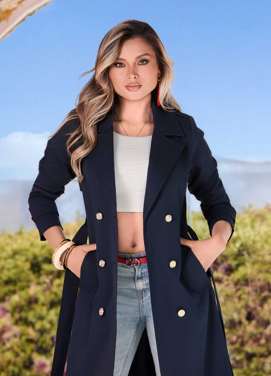 Gabán M783 Tela Gabardina Color Azul Navy
