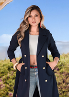 Gabán M783 Tela Gabardina Color Azul Navy