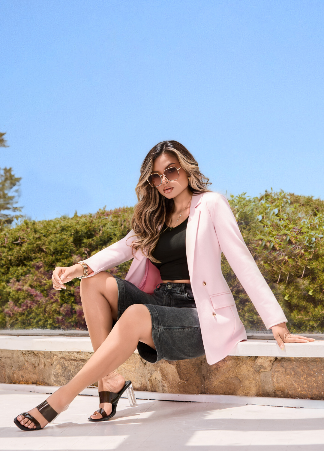 Blazer M787 Tela Paño Licrado Color Palo de Rosa