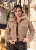 Chaqueta M790 Tela Paño/Peluche Color Camel