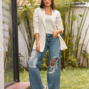 Blazer en tela armani color blanco M714